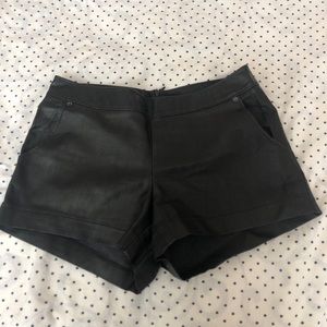 Faux leather shorts